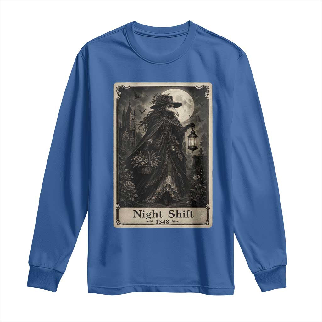 Gothic Plague Doctor Tarot Card Long Sleeve Shirt Medical Night Shift Dark Horror