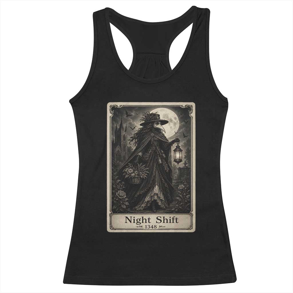 Gothic Plague Doctor Tarot Card Racerback Tank Top Medical Night Shift Dark Horror