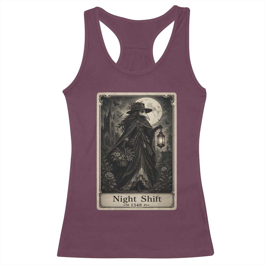 Gothic Plague Doctor Tarot Card Racerback Tank Top Medical Night Shift Dark Horror