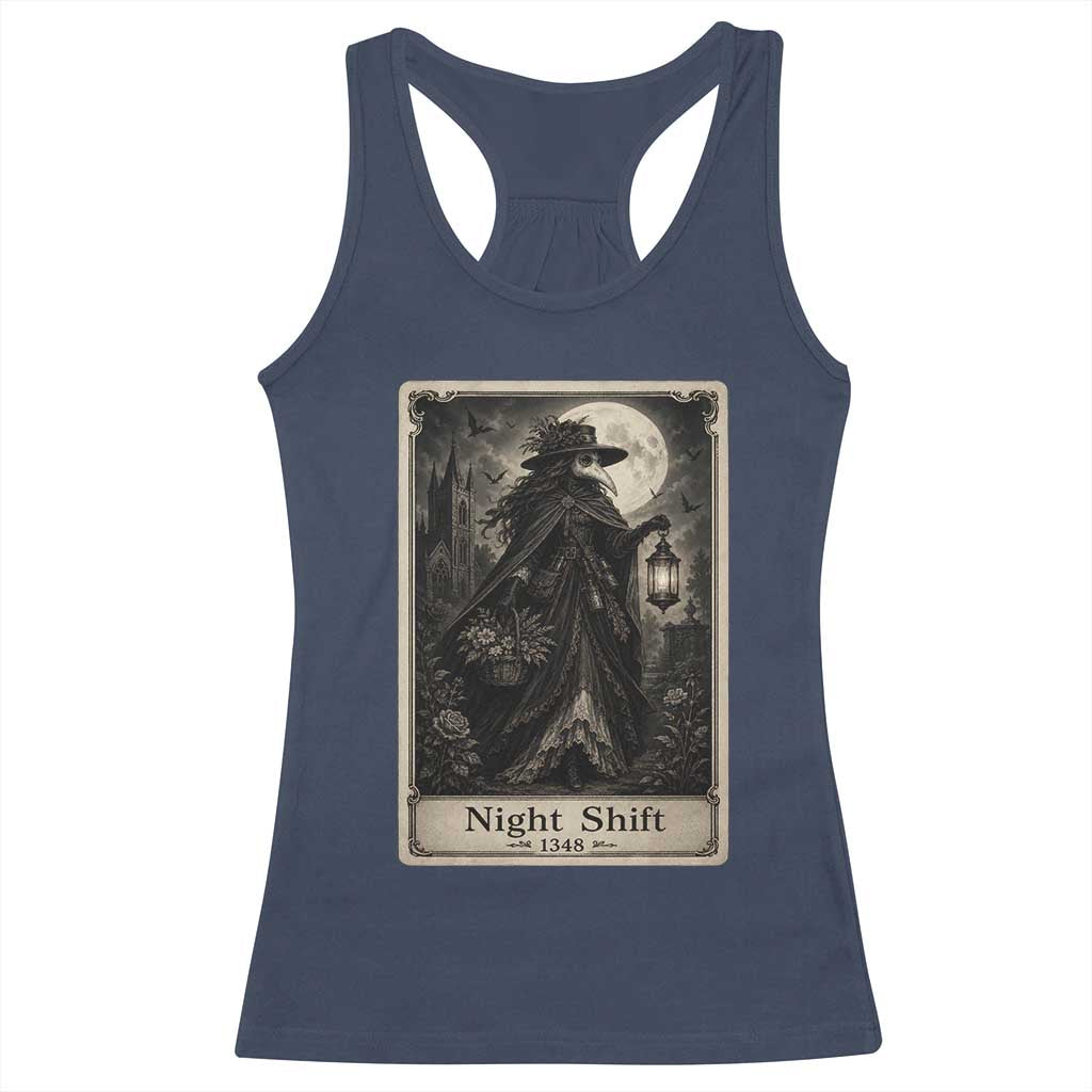 Gothic Plague Doctor Tarot Card Racerback Tank Top Medical Night Shift Dark Horror