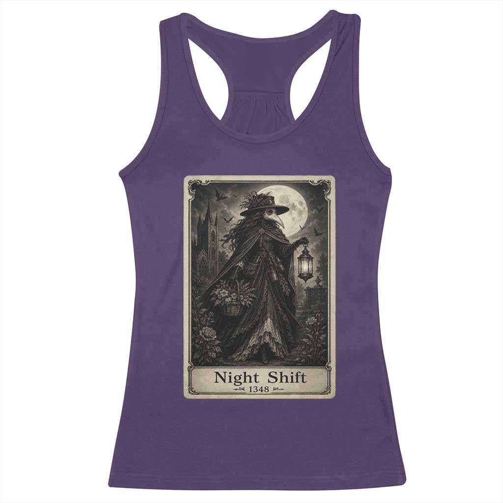 Gothic Plague Doctor Tarot Card Racerback Tank Top Medical Night Shift Dark Horror