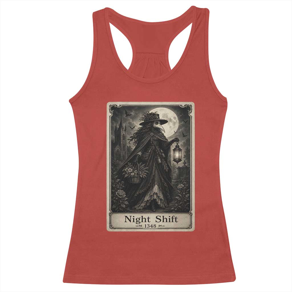 Gothic Plague Doctor Tarot Card Racerback Tank Top Medical Night Shift Dark Horror
