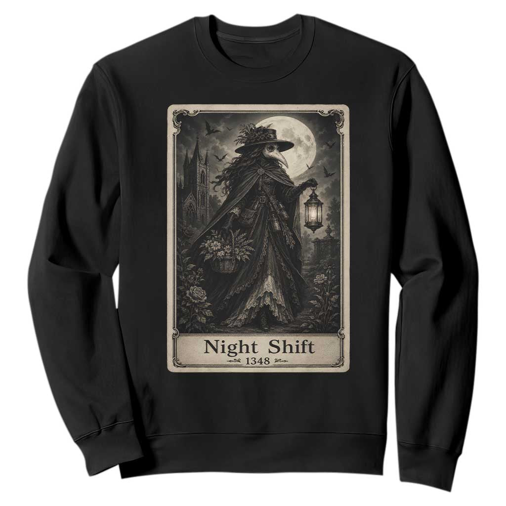 Gothic Plague Doctor Tarot Card Sweatshirt Medical Night Shift Dark Horror