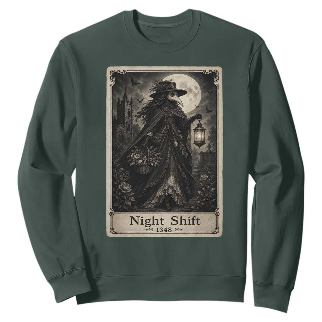 Gothic Plague Doctor Tarot Card Sweatshirt Medical Night Shift Dark Horror