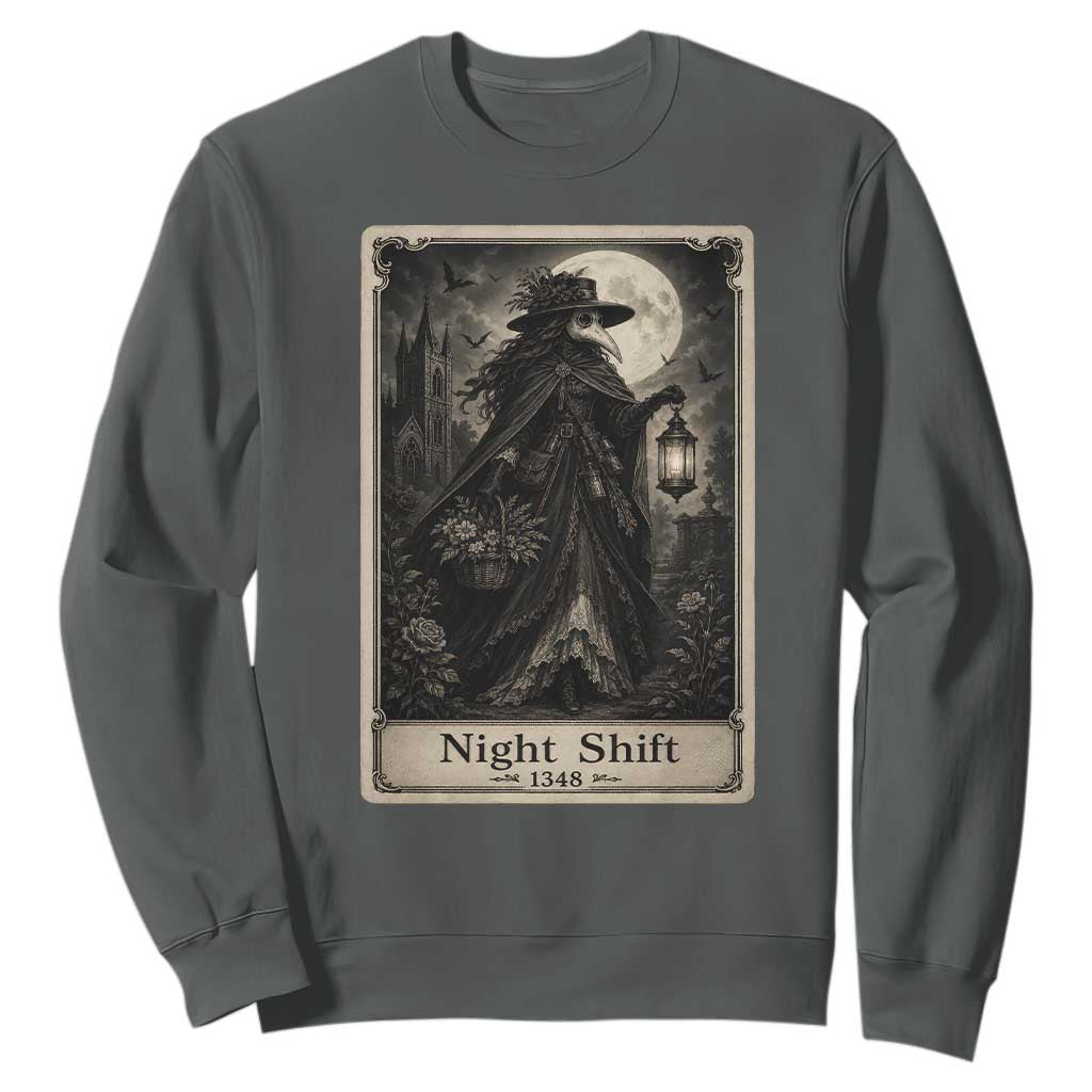 Gothic Plague Doctor Tarot Card Sweatshirt Medical Night Shift Dark Horror