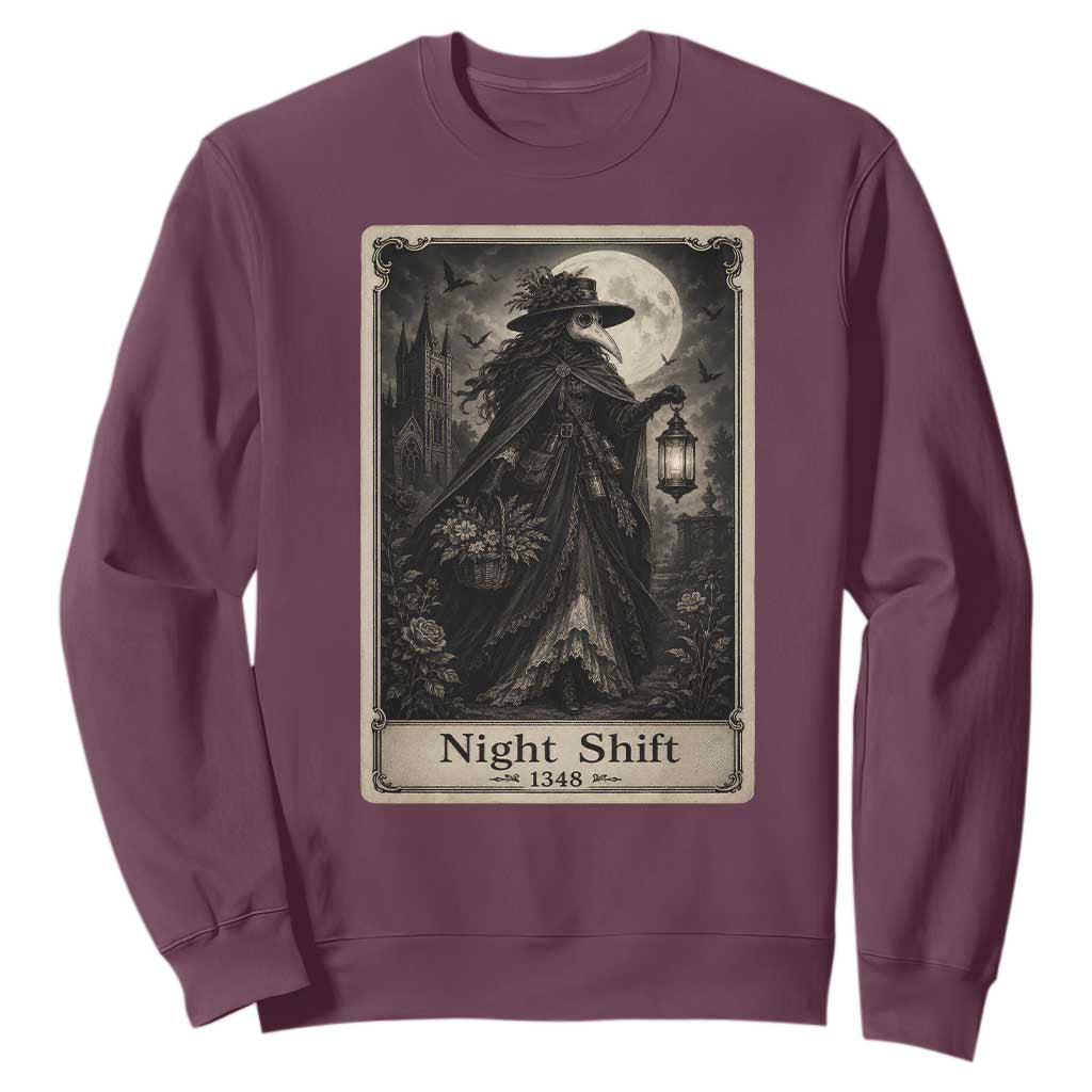 Gothic Plague Doctor Tarot Card Sweatshirt Medical Night Shift Dark Horror