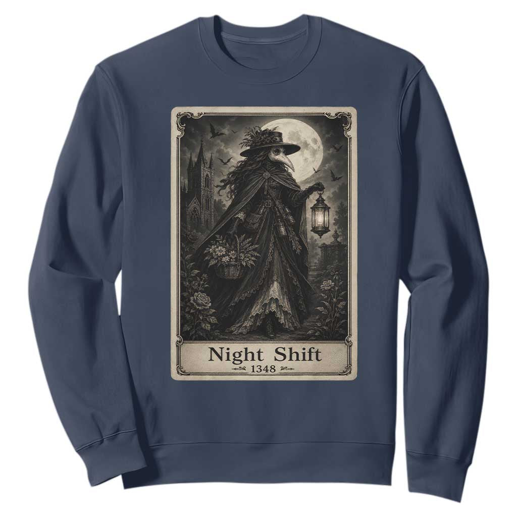 Gothic Plague Doctor Tarot Card Sweatshirt Medical Night Shift Dark Horror