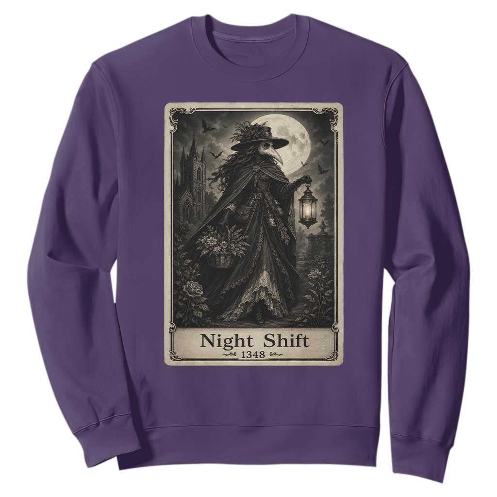 Gothic Plague Doctor Tarot Card Sweatshirt Medical Night Shift Dark Horror
