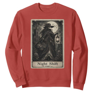 Gothic Plague Doctor Tarot Card Sweatshirt Medical Night Shift Dark Horror