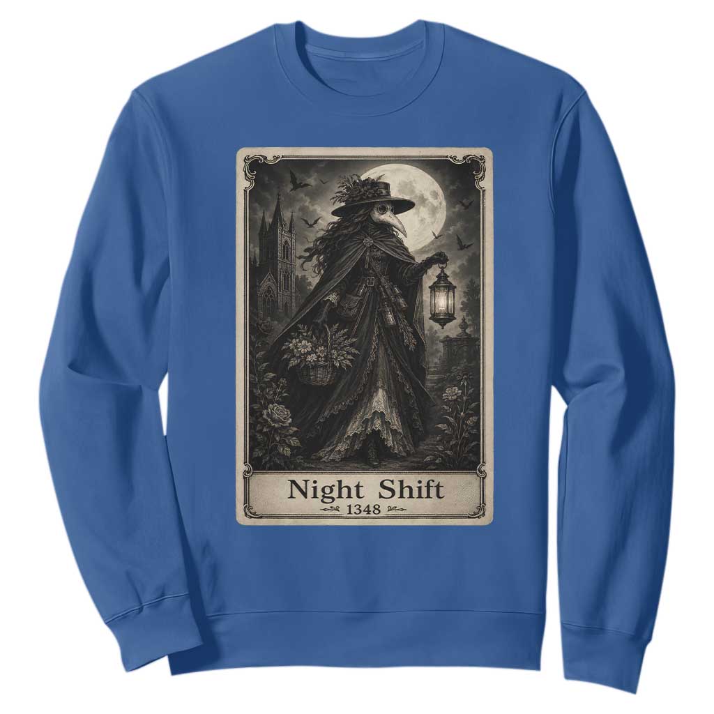 Gothic Plague Doctor Tarot Card Sweatshirt Medical Night Shift Dark Horror