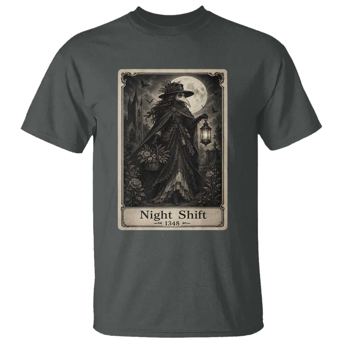 Gothic Plague Doctor Tarot Card T Shirt Medical Night Shift Dark Horror