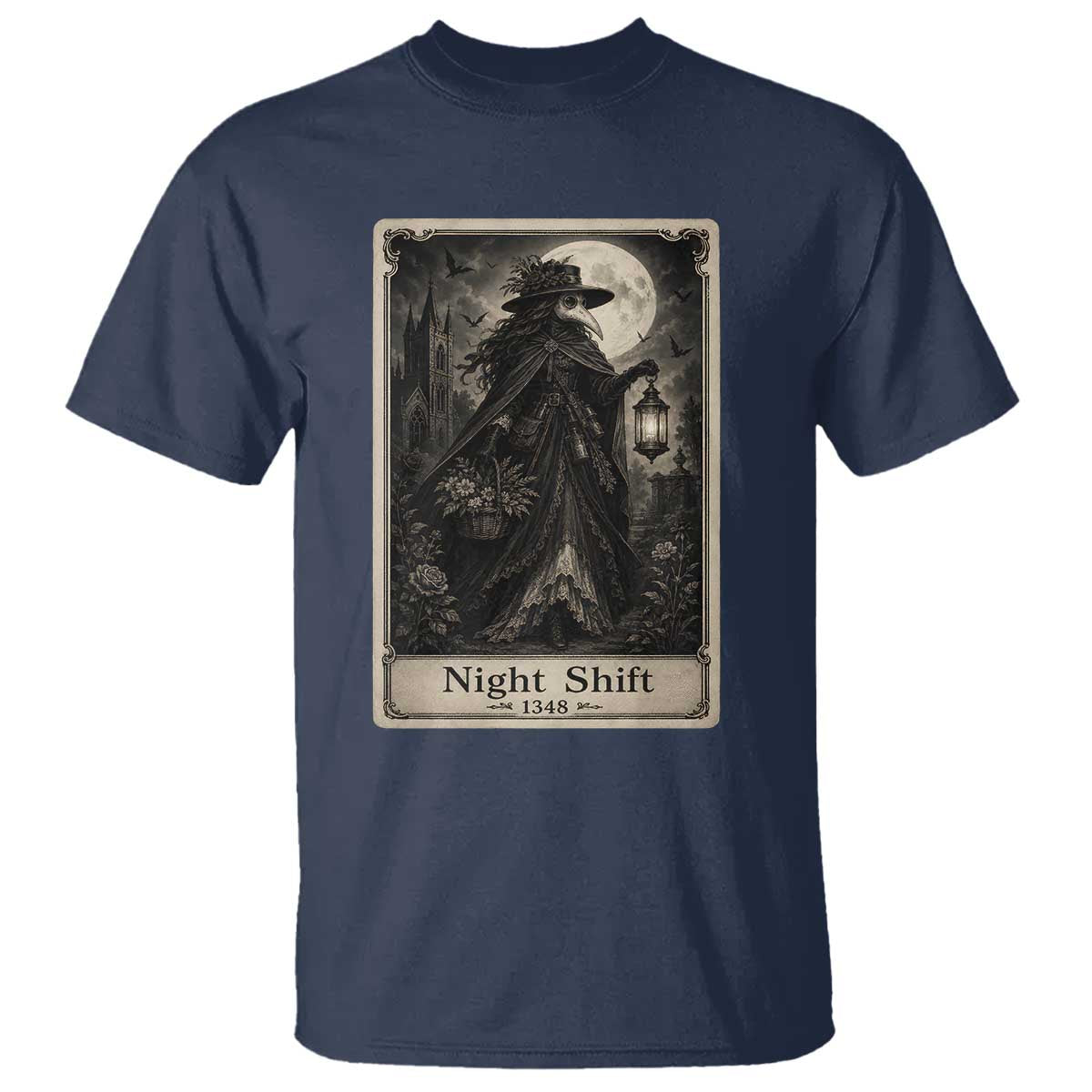 Gothic Plague Doctor Tarot Card T Shirt Medical Night Shift Dark Horror