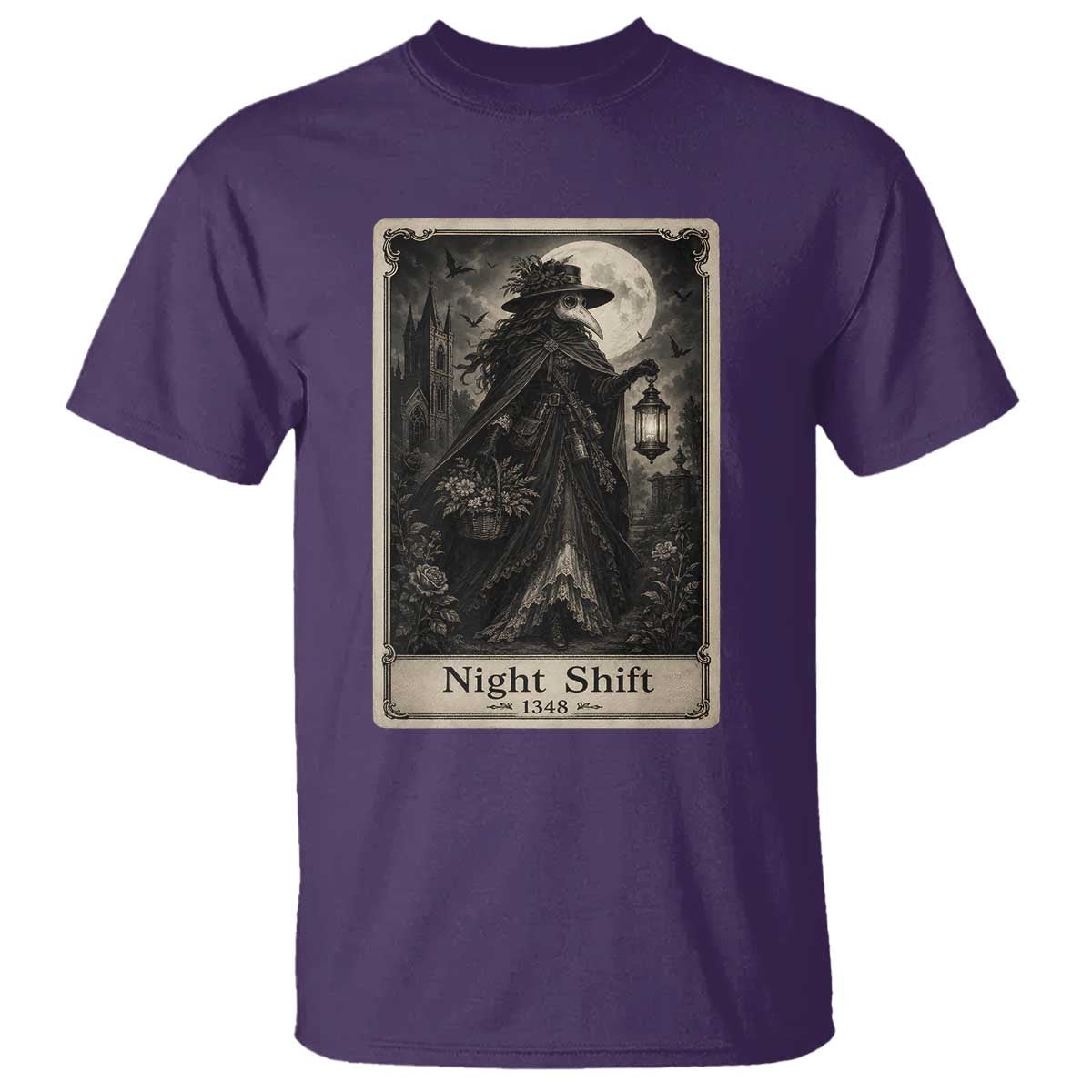 Gothic Plague Doctor Tarot Card T Shirt Medical Night Shift Dark Horror