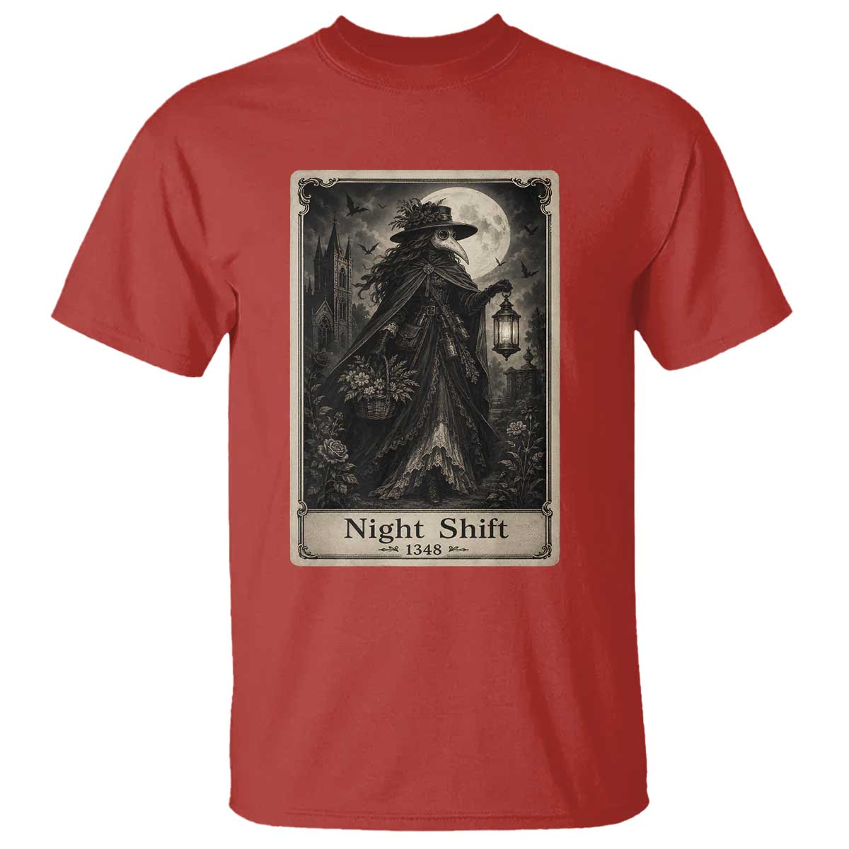 Gothic Plague Doctor Tarot Card T Shirt Medical Night Shift Dark Horror