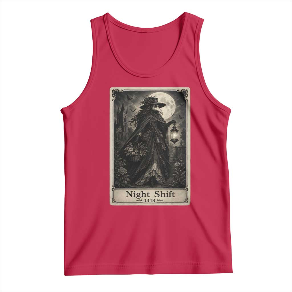 Gothic Plague Doctor Tarot Card Tank Top Medical Night Shift Dark Horror