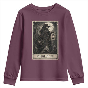 Gothic Plague Doctor Tarot Card Youth Sweatshirt Medical Night Shift Dark Horror