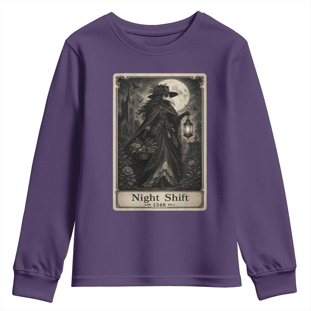 Gothic Plague Doctor Tarot Card Youth Sweatshirt Medical Night Shift Dark Horror