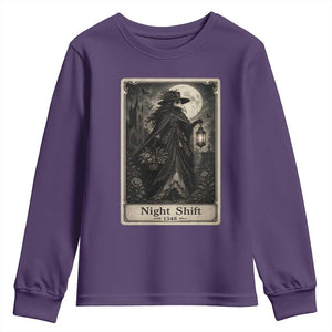 Gothic Plague Doctor Tarot Card Youth Sweatshirt Medical Night Shift Dark Horror