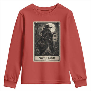 Gothic Plague Doctor Tarot Card Youth Sweatshirt Medical Night Shift Dark Horror