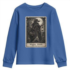Gothic Plague Doctor Tarot Card Youth Sweatshirt Medical Night Shift Dark Horror