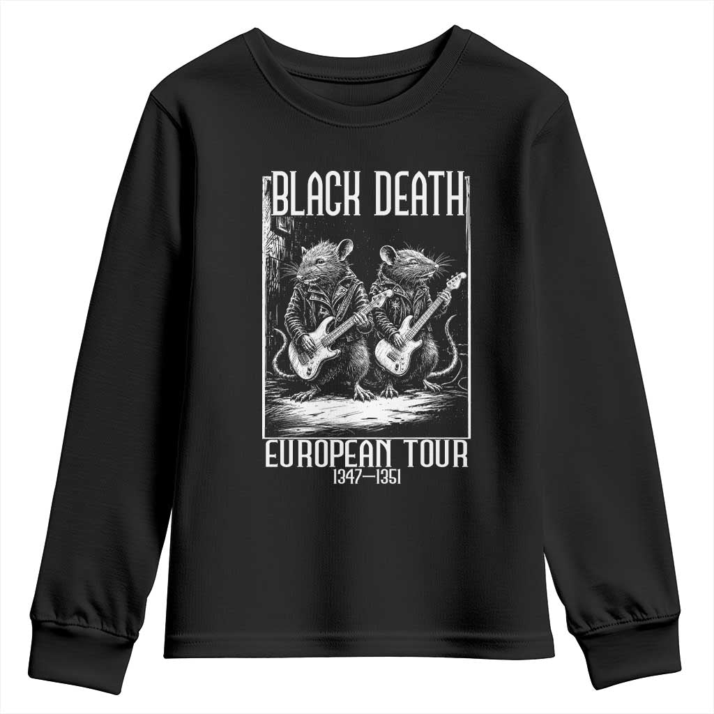 Black Death Plague Rat Musician Youth Sweatshirt European Tour Medieval Dark Humor
