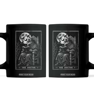 Gothic Plague Doctor Tarot Card Coffee Mug Dark Fantasy Book Lover