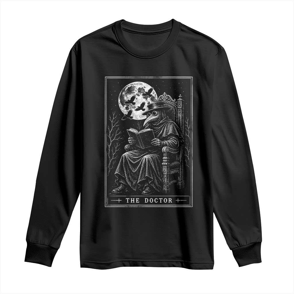 Gothic Plague Doctor Tarot Card Long Sleeve Shirt Dark Fantasy Book Lover
