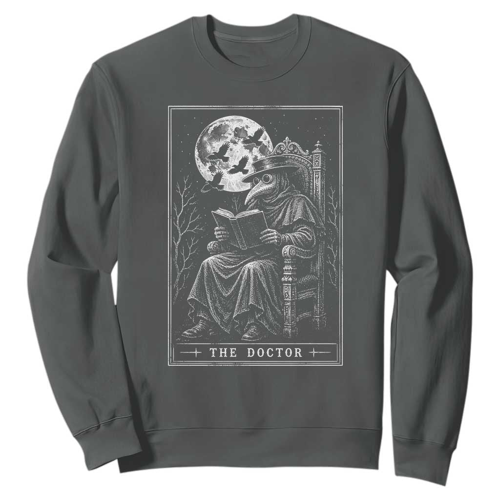 Gothic Plague Doctor Tarot Card Sweatshirt Dark Fantasy Book Lover