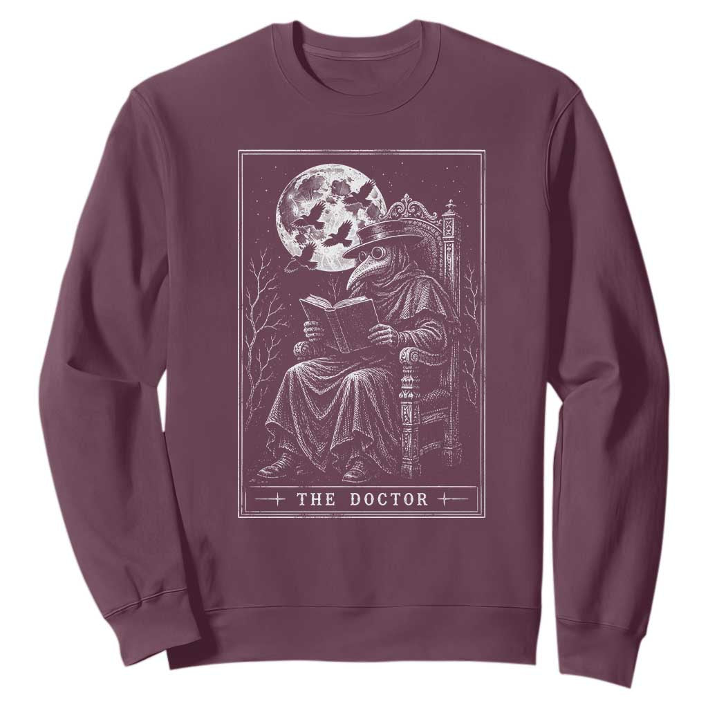 Gothic Plague Doctor Tarot Card Sweatshirt Dark Fantasy Book Lover