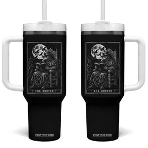 Gothic Plague Doctor Tarot Card Tumbler With Handle Dark Fantasy Book Lover
