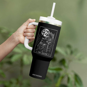 Gothic Plague Doctor Tarot Card Tumbler With Handle Dark Fantasy Book Lover