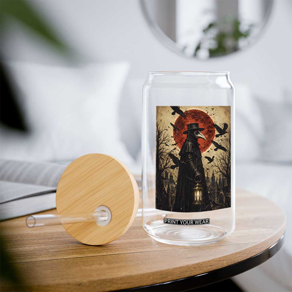 Vintage Japanese Ukiyoe Plague Doctor Glass Can Medieval History Gift