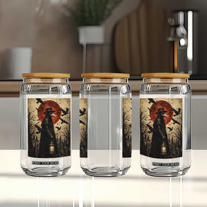 Vintage Japanese Ukiyoe Plague Doctor Glass Can Medieval History Gift