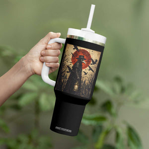 Vintage Japanese Ukiyoe Plague Doctor Tumbler With Handle Medieval History Gift