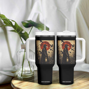 Vintage Japanese Ukiyoe Plague Doctor Tumbler With Handle Medieval History Gift
