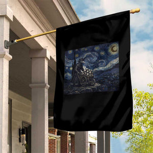 Gothic Plague Doctor Starry Night Inspired Garden Flag Dark Parody Horror