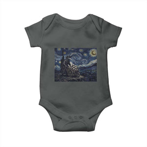 Gothic Plague Doctor Starry Night Inspired Baby Onesie Dark Parody Horror