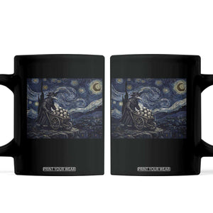 Gothic Plague Doctor Starry Night Inspired Coffee Mug Dark Parody Horror