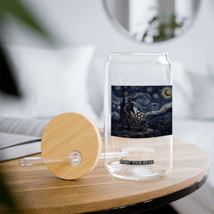 Gothic Plague Doctor Starry Night Inspired Glass Can Dark Parody Horror