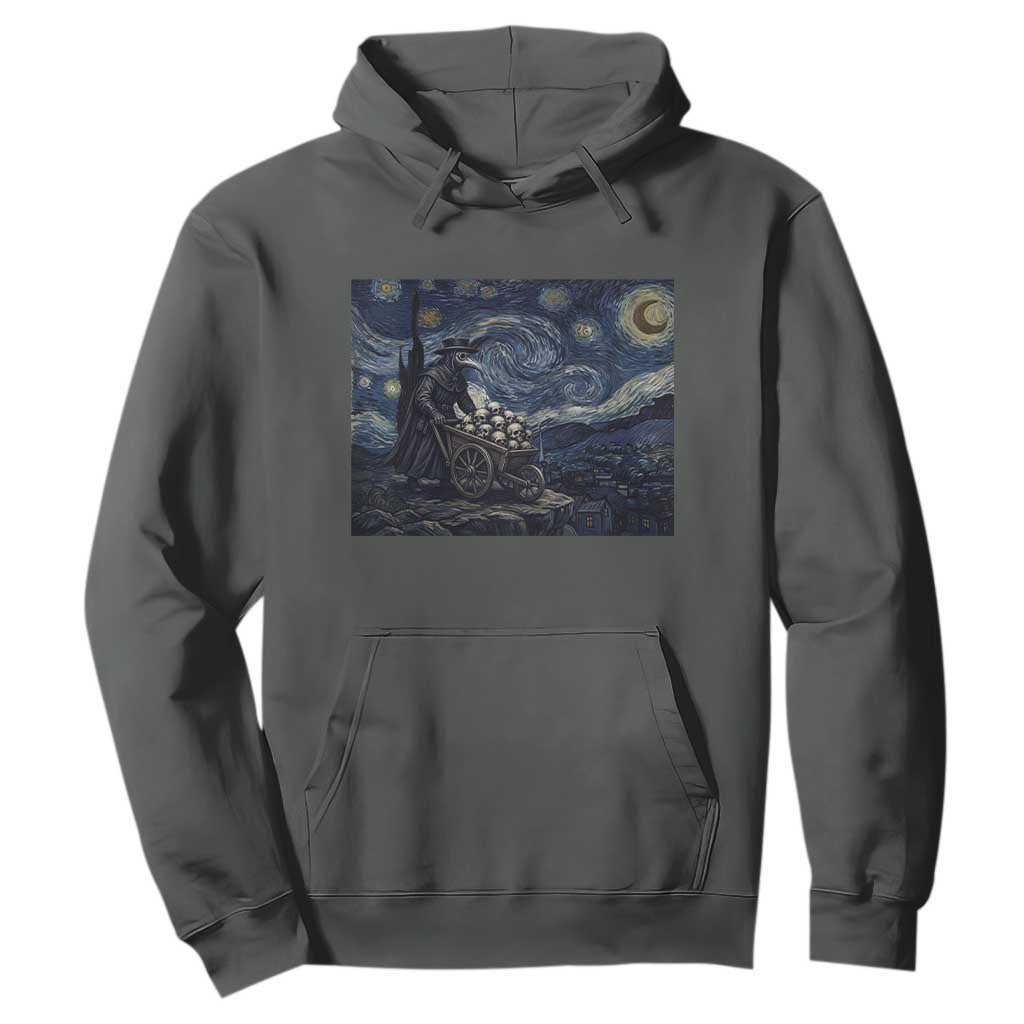 Gothic Plague Doctor Starry Night Inspired Hoodie Dark Parody Horror