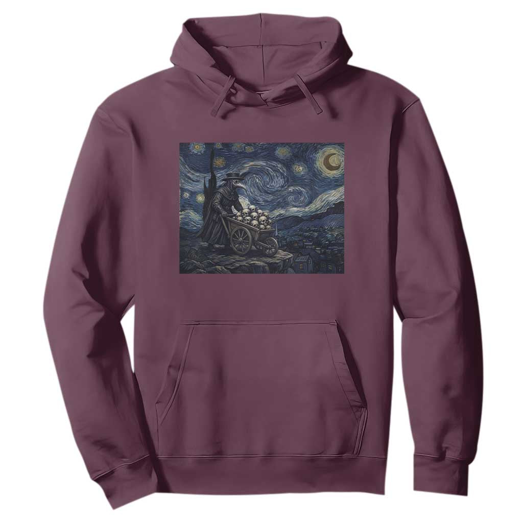 Gothic Plague Doctor Starry Night Inspired Hoodie Dark Parody Horror