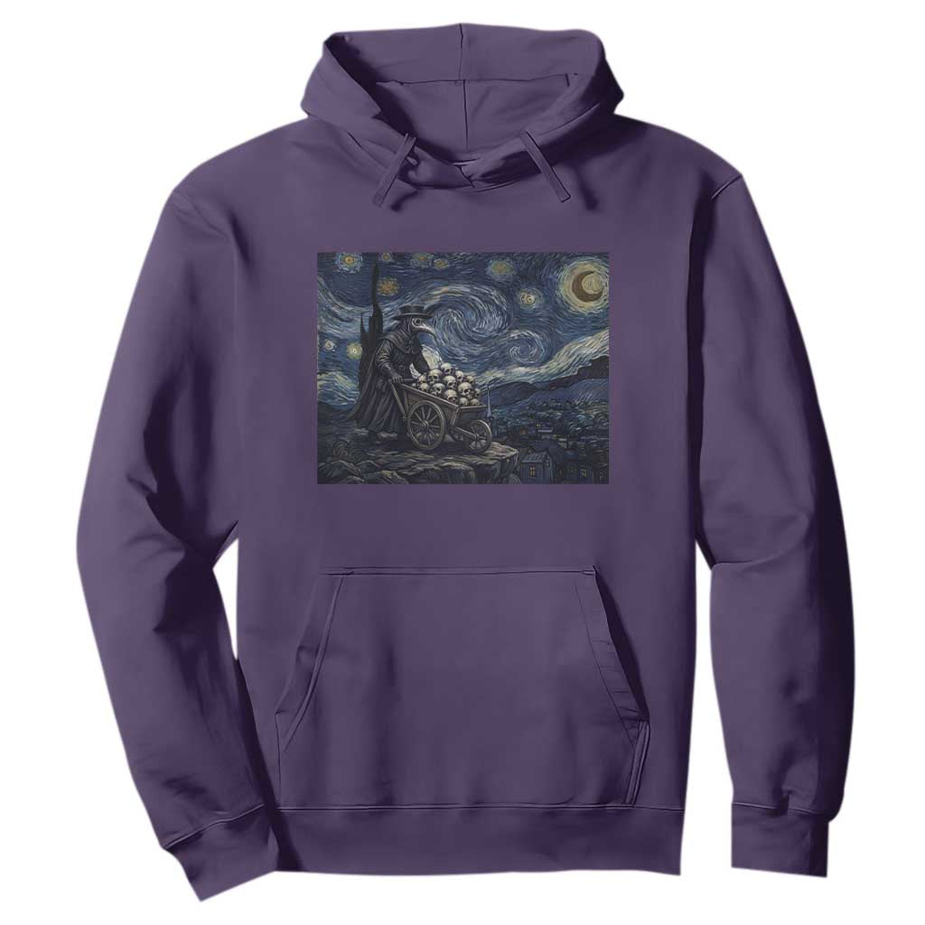 Gothic Plague Doctor Starry Night Inspired Hoodie Dark Parody Horror