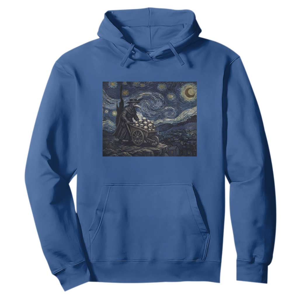 Gothic Plague Doctor Starry Night Inspired Hoodie Dark Parody Horror