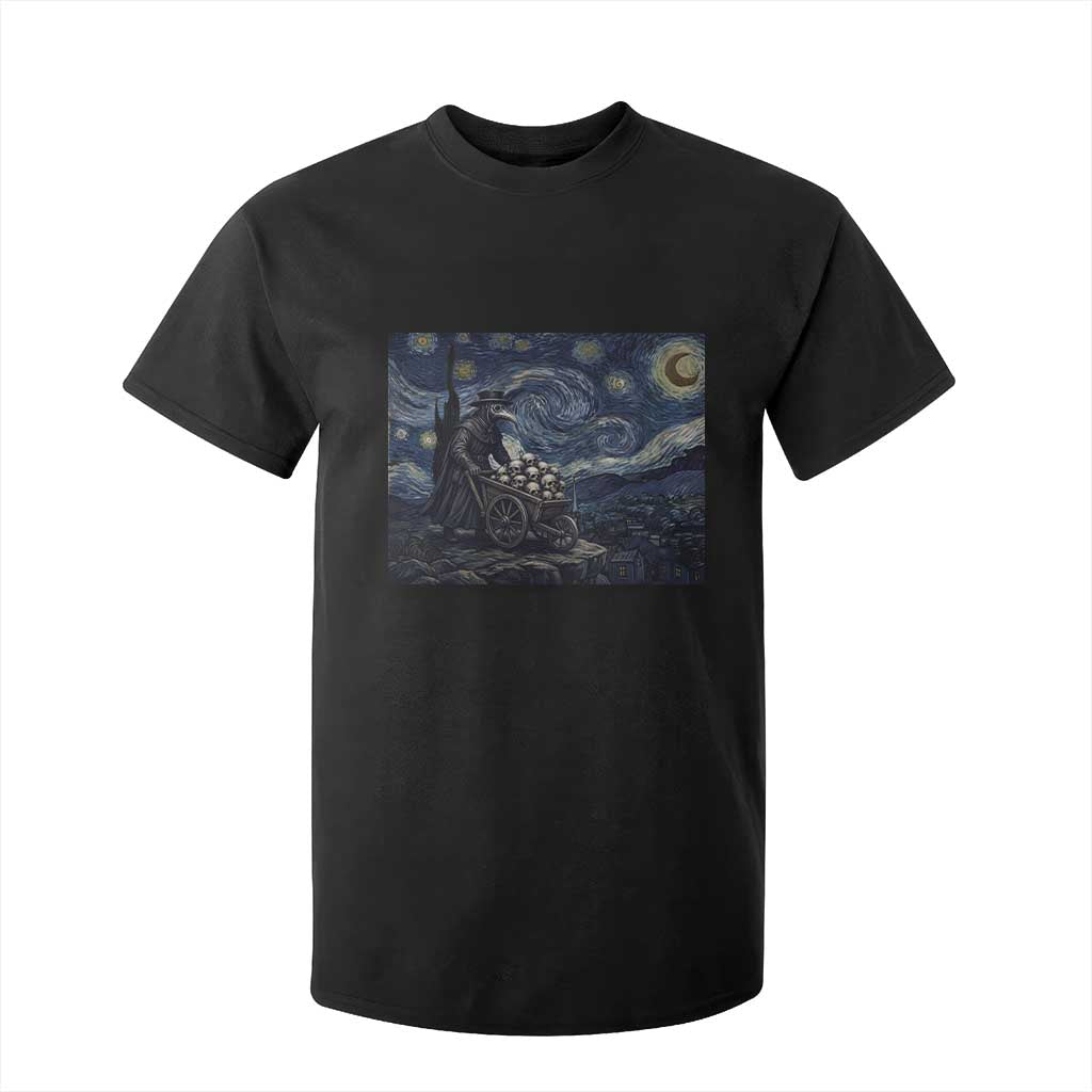 Gothic Plague Doctor Starry Night Inspired T Shirt For Kid Dark Parody Horror