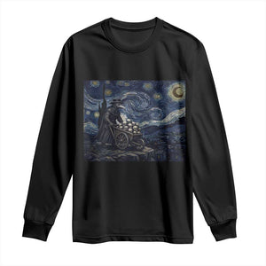 Gothic Plague Doctor Starry Night Inspired Long Sleeve Shirt Dark Parody Horror