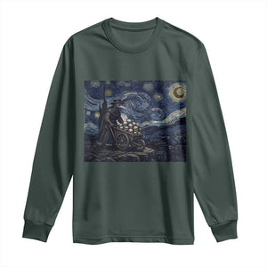 Gothic Plague Doctor Starry Night Inspired Long Sleeve Shirt Dark Parody Horror