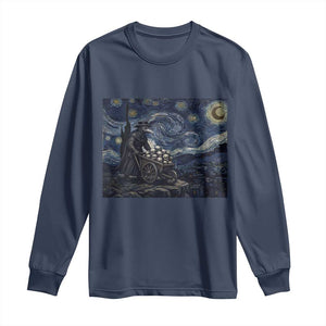 Gothic Plague Doctor Starry Night Inspired Long Sleeve Shirt Dark Parody Horror