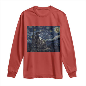 Gothic Plague Doctor Starry Night Inspired Long Sleeve Shirt Dark Parody Horror