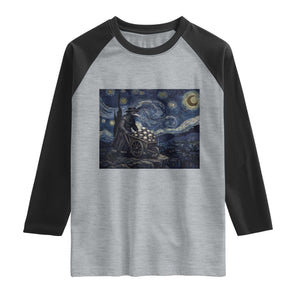 Gothic Plague Doctor Starry Night Inspired Raglan Shirt Dark Parody Horror