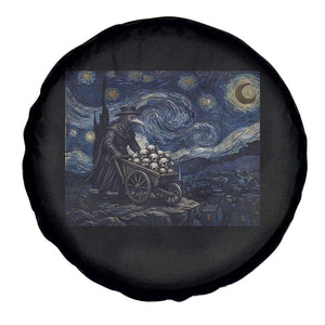 Gothic Plague Doctor Starry Night Inspired Spare Tire Cover Dark Parody Horror